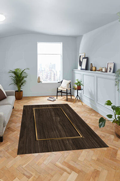 Viyana Home Modern Dijital Kaymaz Taban Sade Çerçeve Model Yıkanabilir Yolluk...