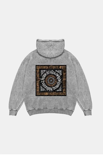 Sekizbiraltı Skull Man Smoke Printed Oversize Unisex Premium Washed White Hoodie