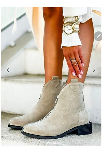 VİNİCCİ AYAKKABI HAKİKİ DERİ SÜET, TAŞ RENGİ BOT