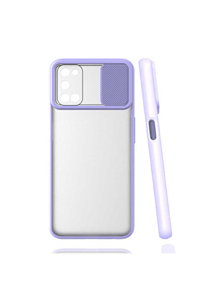 kilifone Oppo A72 - Kılıf Slayt Sürgülü Arkası Buzlu Lensi Kapak - Lila