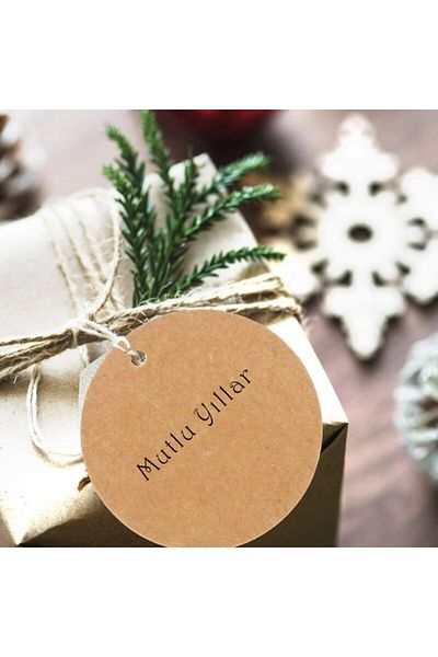 roco paper Kraft Product Price Tag - Round Greeting, Gift Tag - 100 Pieces