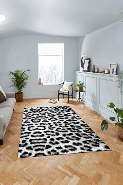 Viyana Home Modern Dijital Kaymaz Taban Leopar Desen Yıkanabilir Yolluk Mutfa...