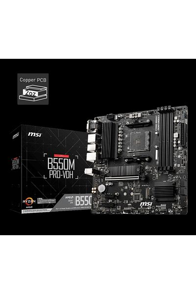 MSI مقبس B550m Pro-vdh AMD B550 - DDR4 4400(OC)mhz Matx Gaming Motherboard