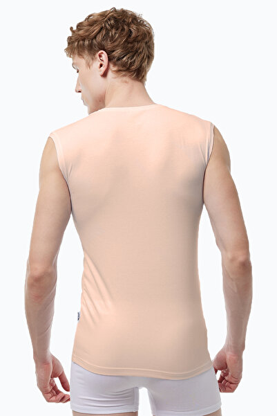 Malabadi Görünmez Atlet Erkek Ten Rengi Sıfır Yaka Iz Yapmayan Modal Kolsuz Atlet 007