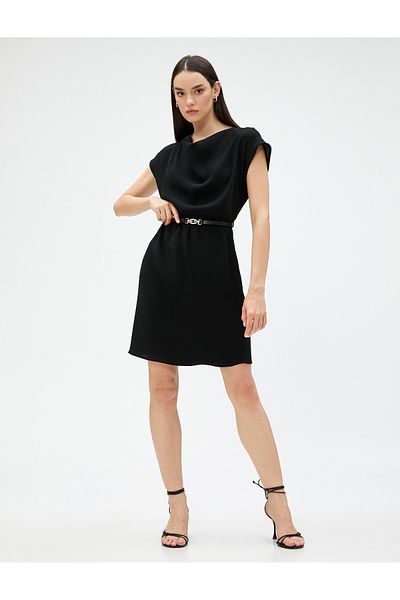 Koton Mini Dress Scoop Neck Belted Short Sleeve