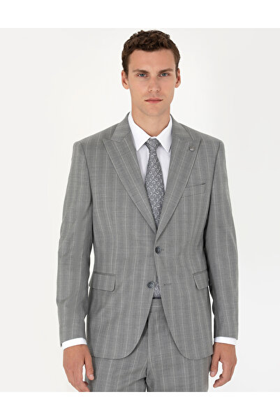Pierre Cardin %100 Yün Gri Çizgili Takım Elbise 50274238-VR024