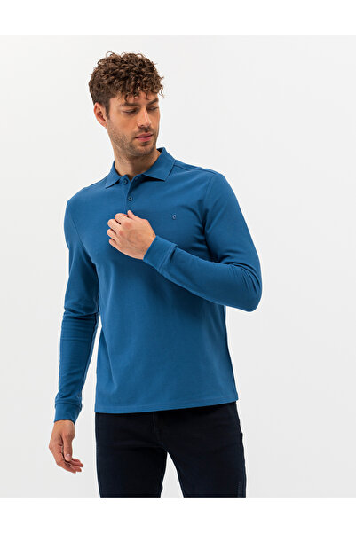 Pierre Cardin سويت شيرت أساسي بقصة ضيقة باللون الأزرق الداكن 50276035-VR059