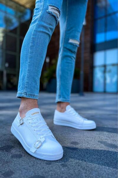 BPM CH191 CBT - Чоловічі білі черевики, бічна пряжка