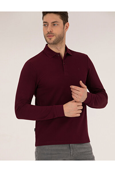 Pierre Cardin Φούτερ Claret Red Slim Fit Basic 50276035 -VR014