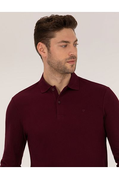 Pierre Cardin Φούτερ Claret Red Slim Fit Basic 50276035 -VR014