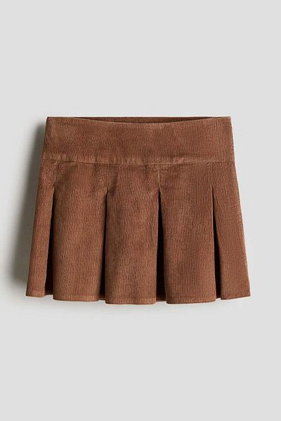 H&M Pleated corduroy skirt
