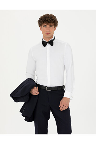 Pierre Cardin Cămașă albă tip smoking, croială slim 50277752-VR013