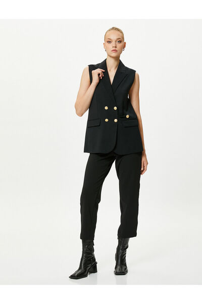 Koton Pantaloni din stofa Buzunar standard în talie Detaliat