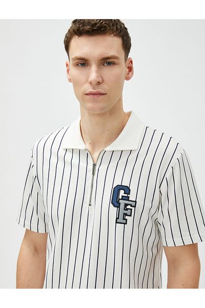 Koton Kurzärmliges Polo-T-Shirt – halber Reißverschluss