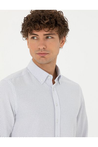 Pierre Cardin Μακρυμάνικο πουκάμισο Navy Blue Slim Fit 50277450-VR033