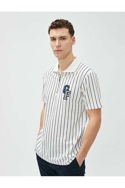 Koton Kurzärmliges Polo-T-Shirt – halber Reißverschluss