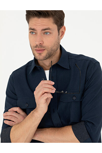 Pierre Cardin Μακρυμάνικο πουκάμισο Navy Blue Regular Fit 50277748-VR033