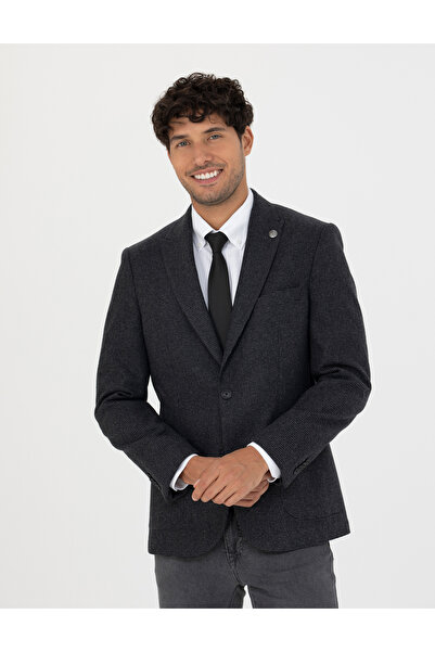 Pierre Cardin Antrasit Slim Fit Yün Karışımlı Ceket 50279478-VR006