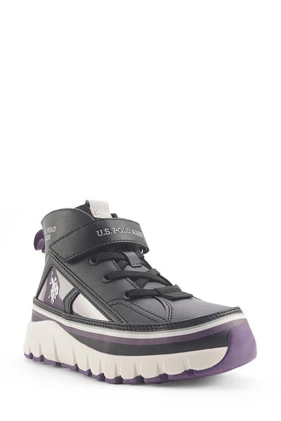 U.S. Polo Assn. Keltes Black-Purple Girl's High Sneakers