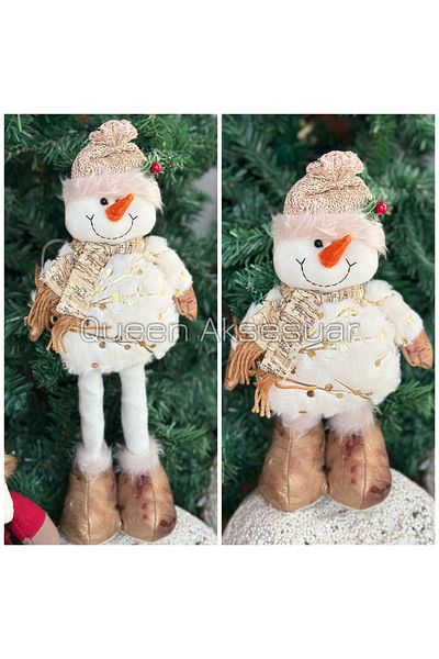 QUEEN AKSESUAR White Mascot Sculpture - Movable and Christmas Tree Ornament, Snowman Room Decoration