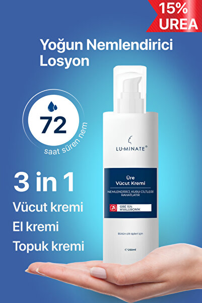 Luminate %15 Üre Içerikli Vücut El Ve Ayak Losyonu Kuru Ciltler Için Üreli Su Bazlı Nemlendirici Çatlak Topuk