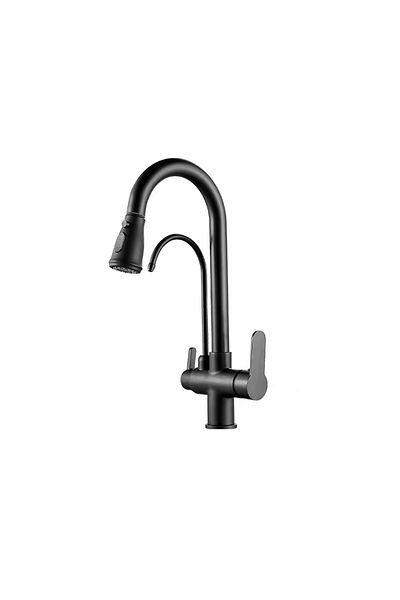 Newarc Newart Black Spiral Purifier and Water Grid Sink Faucet