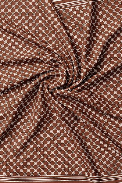 Vakko Φουλάρι Tivil Silk Monogram 37144-χαλκός