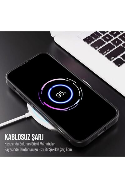 emybox İphone 13 Promax Kamera Korumalı Stantlı Magsafe Destekli Lens Koruyucu Hediye Telefon Kılıf
