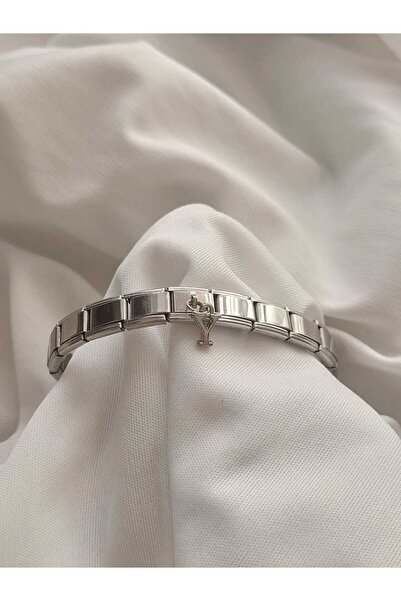 bijoux uniques Çelik Sallantılı Y Harfli İtalyan Charm Bileklik