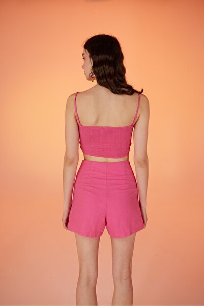 HOLLY LOLLY Μίνι ροζ σορτς με υφασμάτινη επένδυση Koton