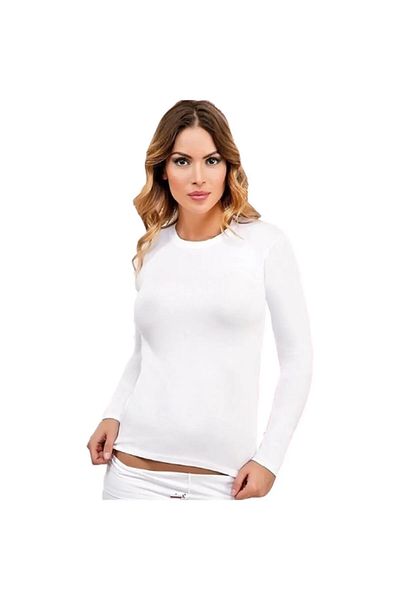 shefox 2 bucăți de tricou modal pentru femei - decolteu O, mânecă lungă de Imer