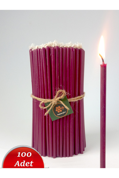 Petekoğlu Balmumu Mum 100 Adet Dilek Mumu Doğal Petek Ritüel Parti Mumu Doğum Günü Yeni Yıl Beeswax