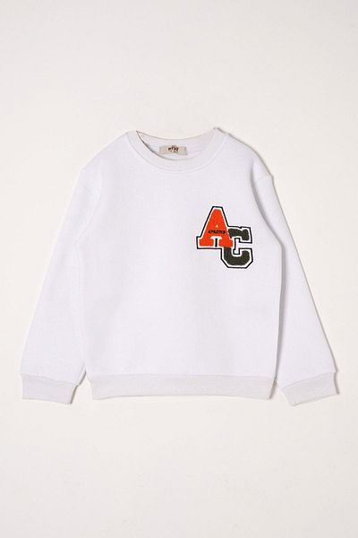 zepkids Hanorac pentru băiat de culoare albă brodat Ac