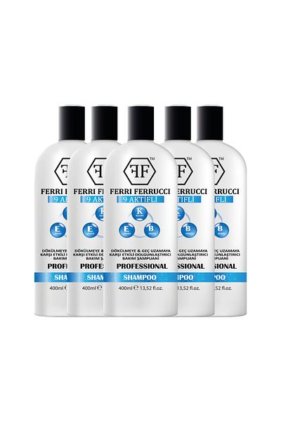 Ferri Ferrucci 2 Liter Bamboo Ginseng Wheat Rosemary Keratin Biotin B5 - 5 Pieces Hair Loss Care Shampoo