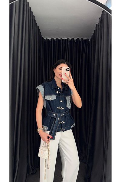 HAZELANNA Design Denim Vest