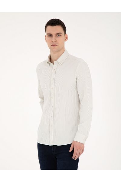 Pierre Cardin Πράσινο Slim Fit Μακρυμάνικο Πουκάμισο 50284109-VR016