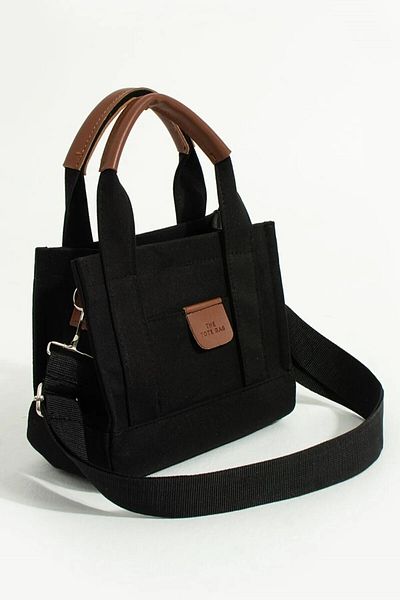 Chic Crazy Geantă de umăr de mână Mini The Tote Bag cu curele încrucișate din pânză