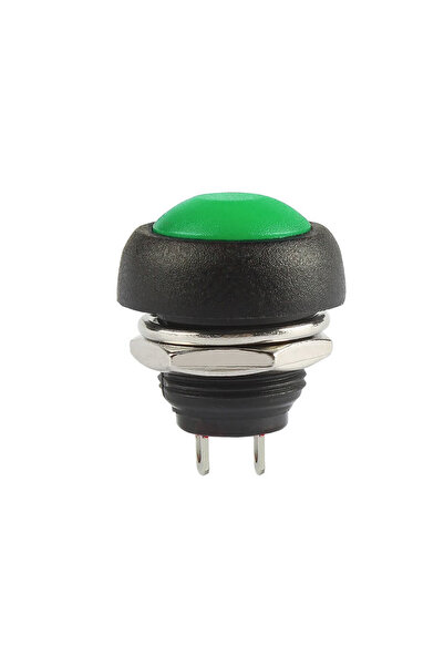 Genel Markalar 12mm PBS-33B 2 Pin Push Buton Yeşil ON OFF 1A 250V Mini Yuvarlak Su Geçirmez Anahtar Momentary Swit