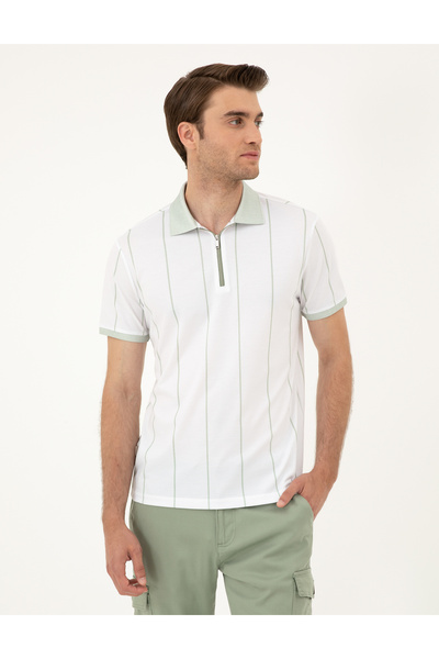 Pierre Cardin Yeşil Slim Fit Tişört 50284315-VR016