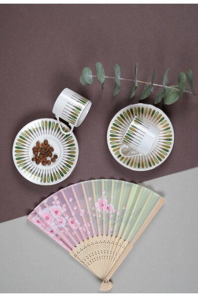 PORSER طقم فناجين قهوة بيرا جرين 80 سي سي 2 قطعة 4 قطع