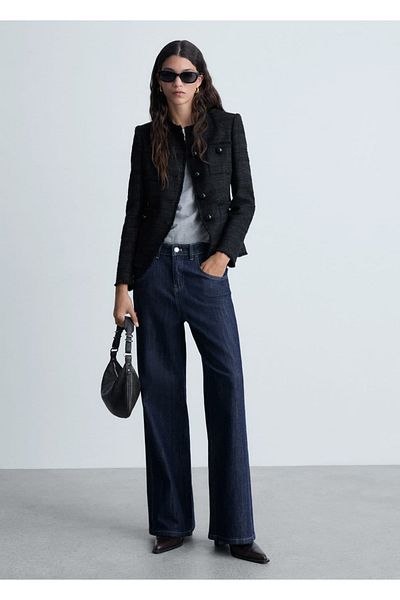 MANGO Woman Tweed jacket with pockets