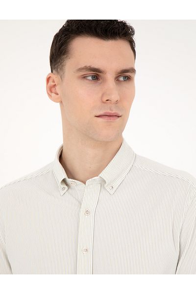 Pierre Cardin Πράσινο Slim Fit Μακρυμάνικο Πουκάμισο 50284109-VR016