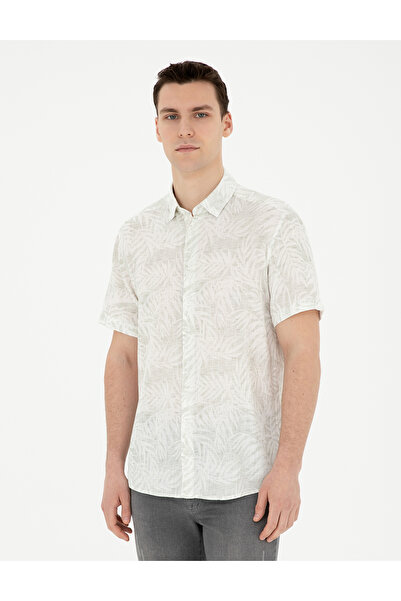 Pierre Cardin Green Regular Fit Short Sleeve Shirt 50284278-Vr016