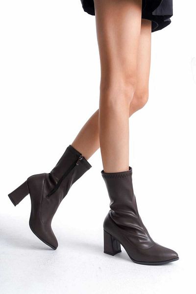 v.s.h velvet Cizme de damă elastice până la gleznă cu toc gros Pantofi cu fermoar