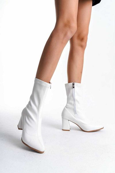 v.s.h velvet Cizme de damă elastice până la gleznă cu toc gros Pantofi cu fermoar