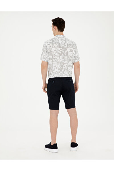 Pierre Cardin Lacivert Slim Fit Dokuma Şort 50284273-VR033