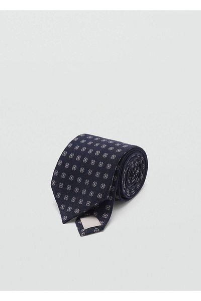MANGO Man Krawatte aus 100 % Wolle mit geometrischem Design