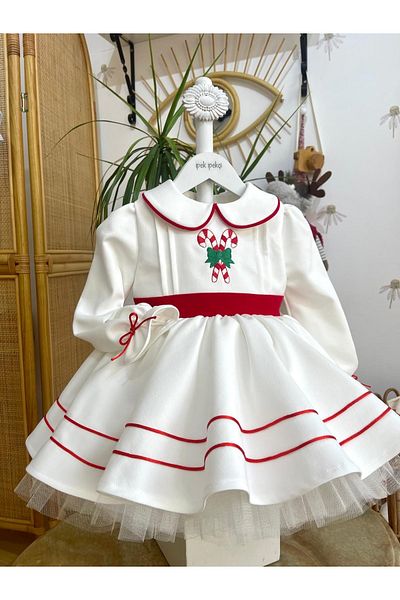 ipek ipekçi White Embroidered Candy Dress - Christmas Dress