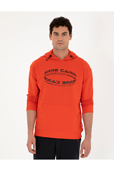Pierre Cardin سويت شيرت أحمر بقصة عادية 50285219-VR030