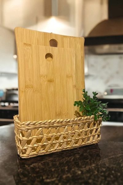 HAKİCİ Decorative Wicker Basket - Multi-Purpose Organizer